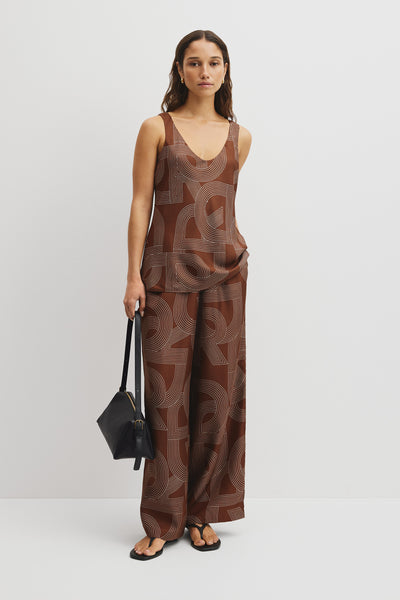 Logo Washable Silk Scoop Tank