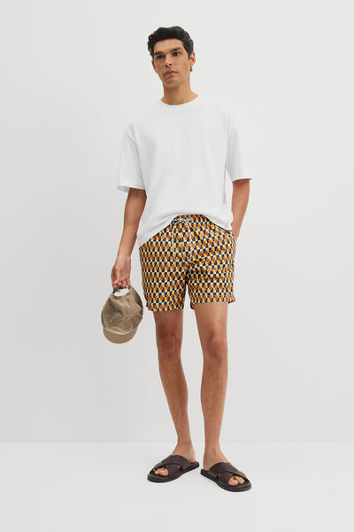 Geometric Print Swim Short