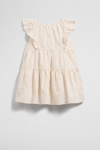 Sleeveless Frill Embroidered Dress