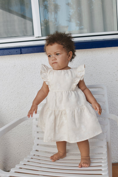Sleeveless Frill Embroidered Dress