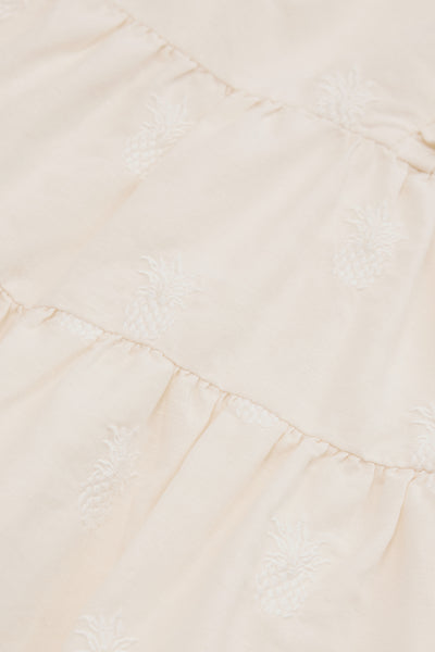Sleeveless Frill Embroidered Dress