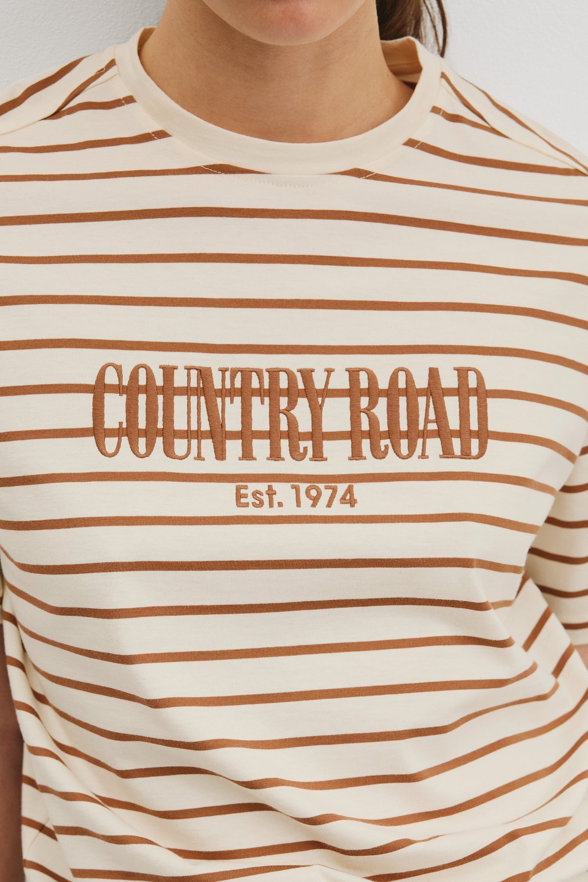 Australian Cotton Stripe Country Road T-shirt
