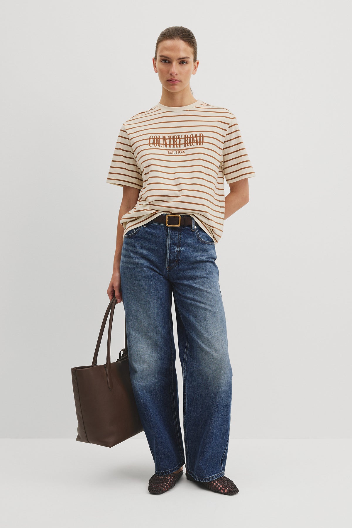 Australian Cotton Stripe Country Road T-shirt