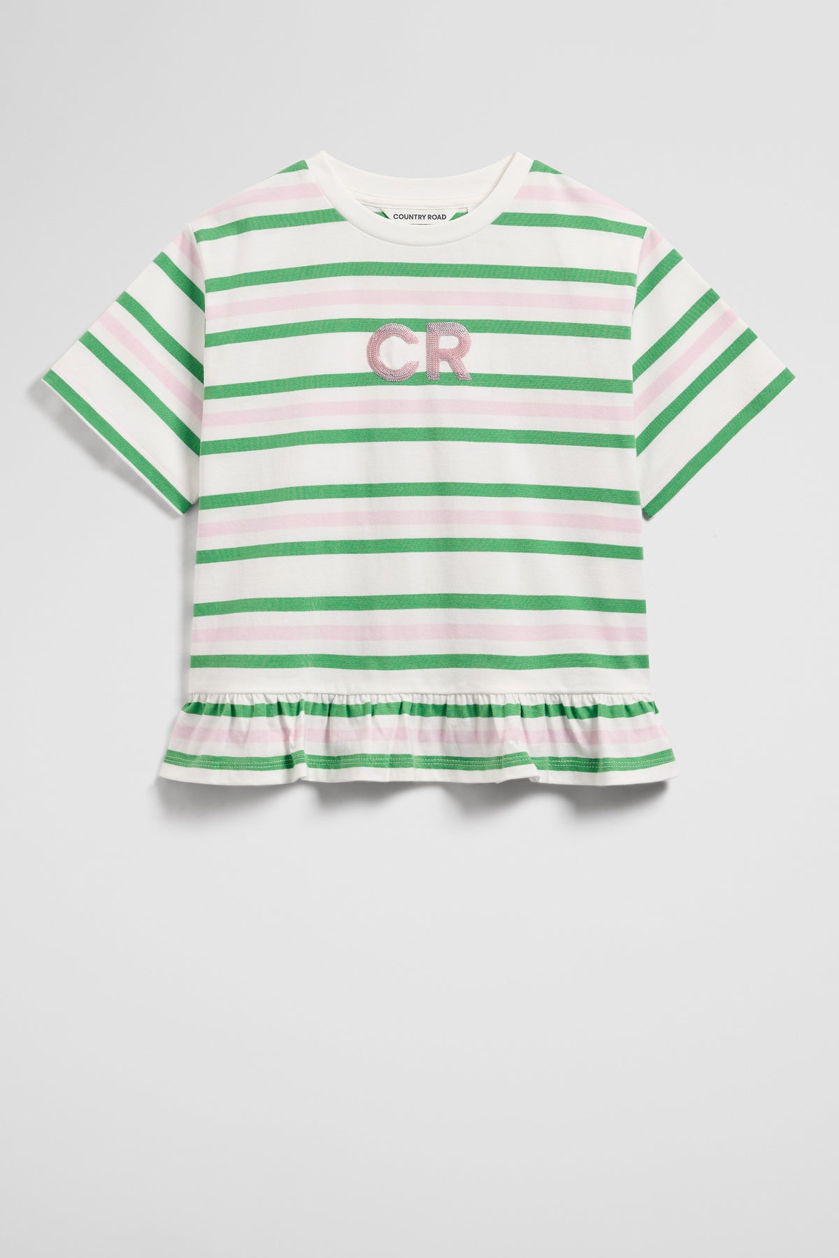 Australian Cotton Short Sleeve Peplum T-Shirt