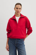 Zip Neck Placket Sweat