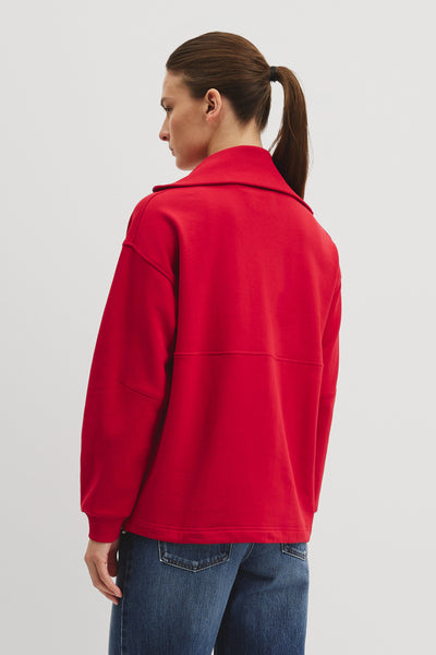 Zip Neck Placket Sweat