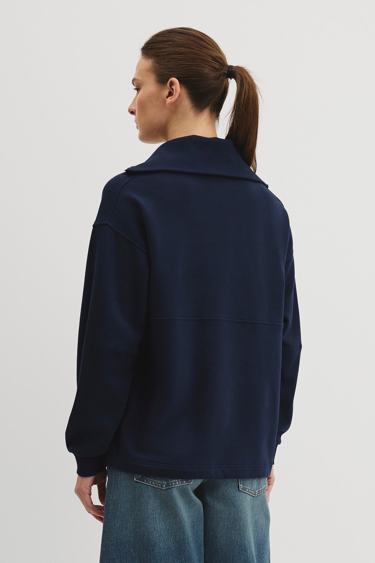 Australian Cotton Zip Neck Placket Sweat