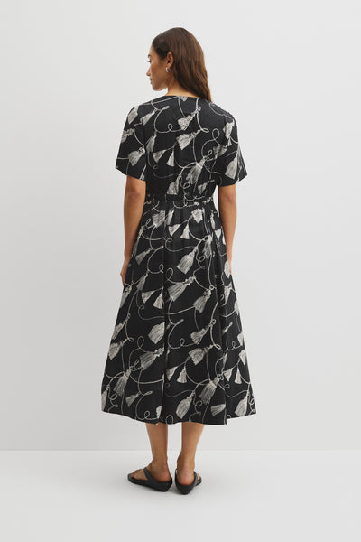Print Cinched Waist Dress