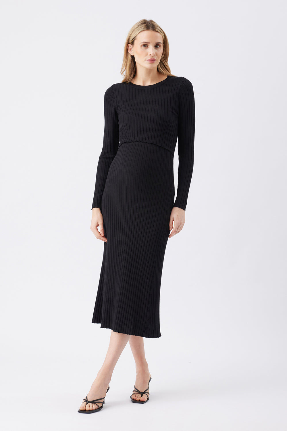 Eden Knit Nursing Dress - Black - image 1