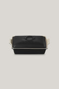 Stoneware Heritage Covered Rectangular Dish 33cm - Matte Black - image 1