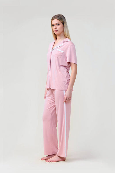 Vanessa Bamboo Long Pant Pj Set - Pink - image 2