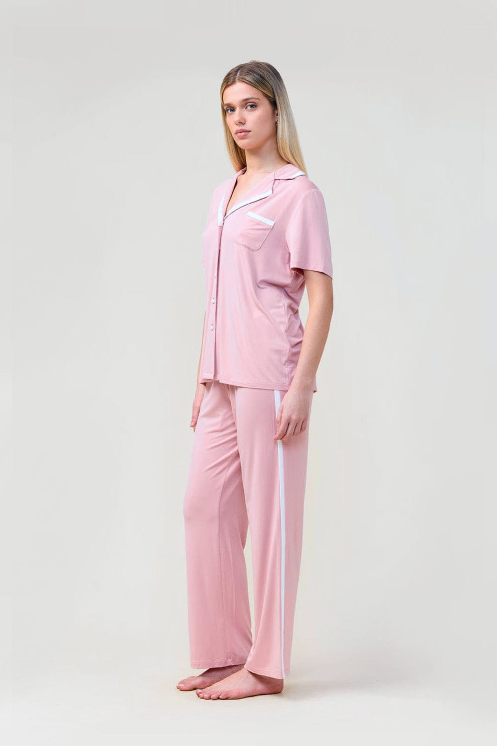 Vanessa Bamboo Long Pant Pj Set - Pink - image 2