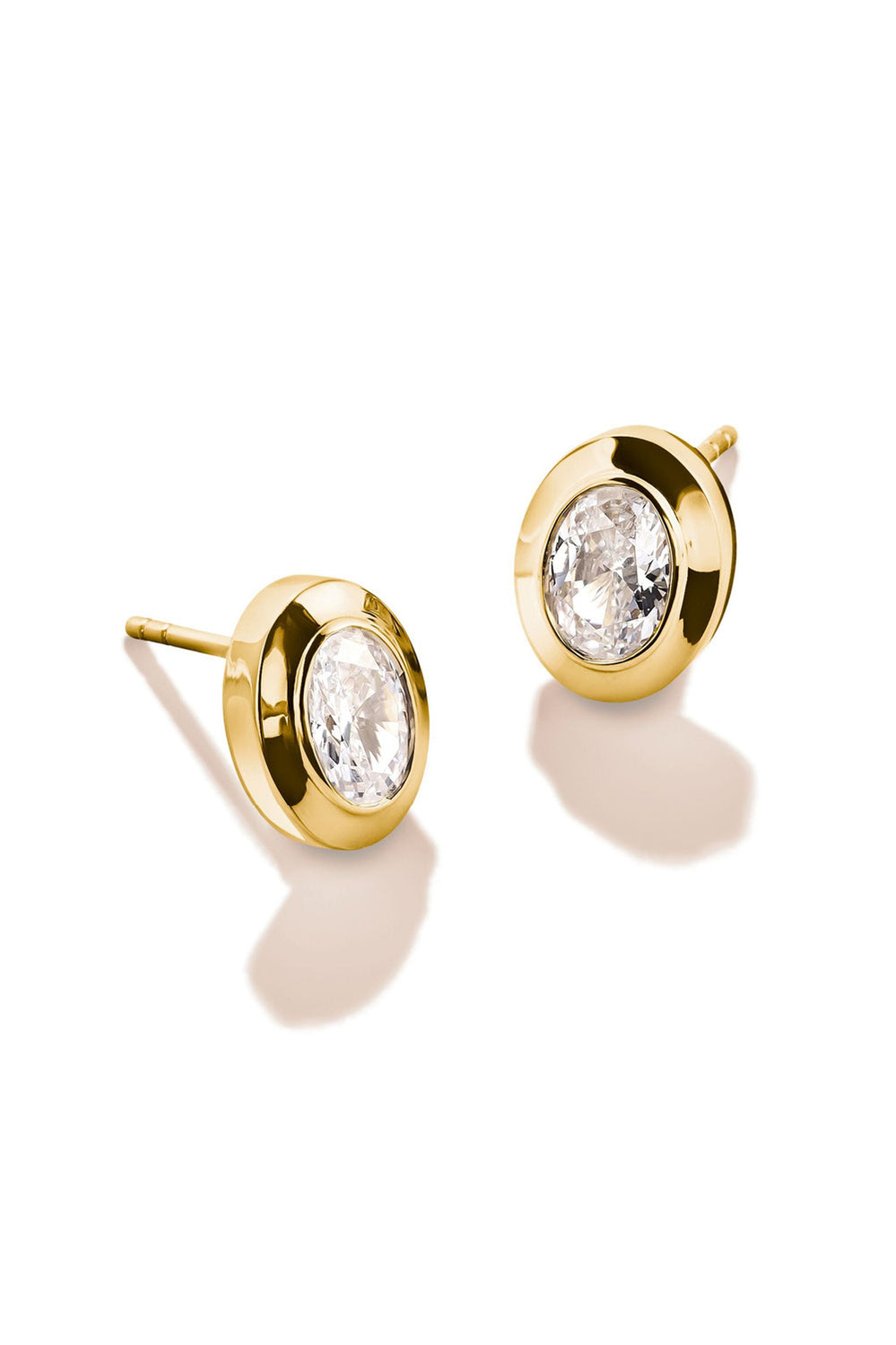 Bold Stud Earring With Stones In Gold - Gold - image 2