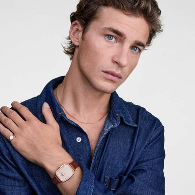 Marlon St Mawes Linen Rose Gold Watch - Rose Gold - image 2