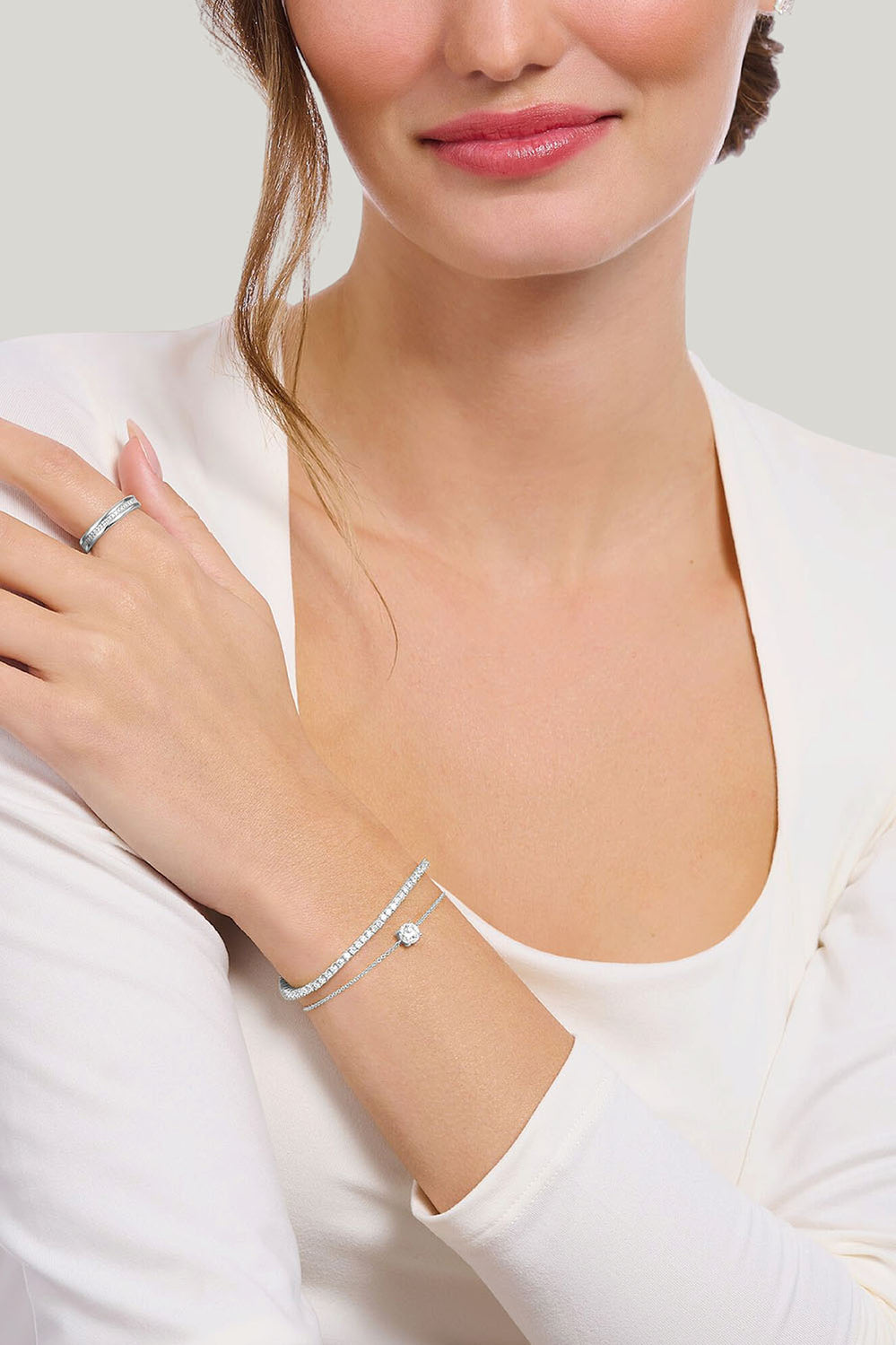 Essential Solitaire Bracelet In Silver - Silver - image 2