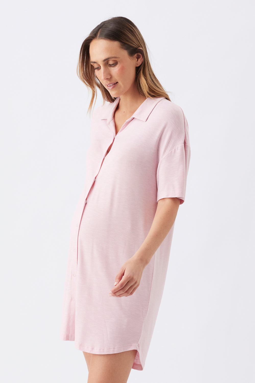 Dreamy Maternity Night Shirt - Pink - image 3