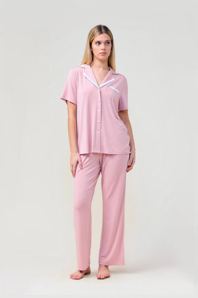 Vanessa Bamboo Long Pant Pj Set - Pink - image 1