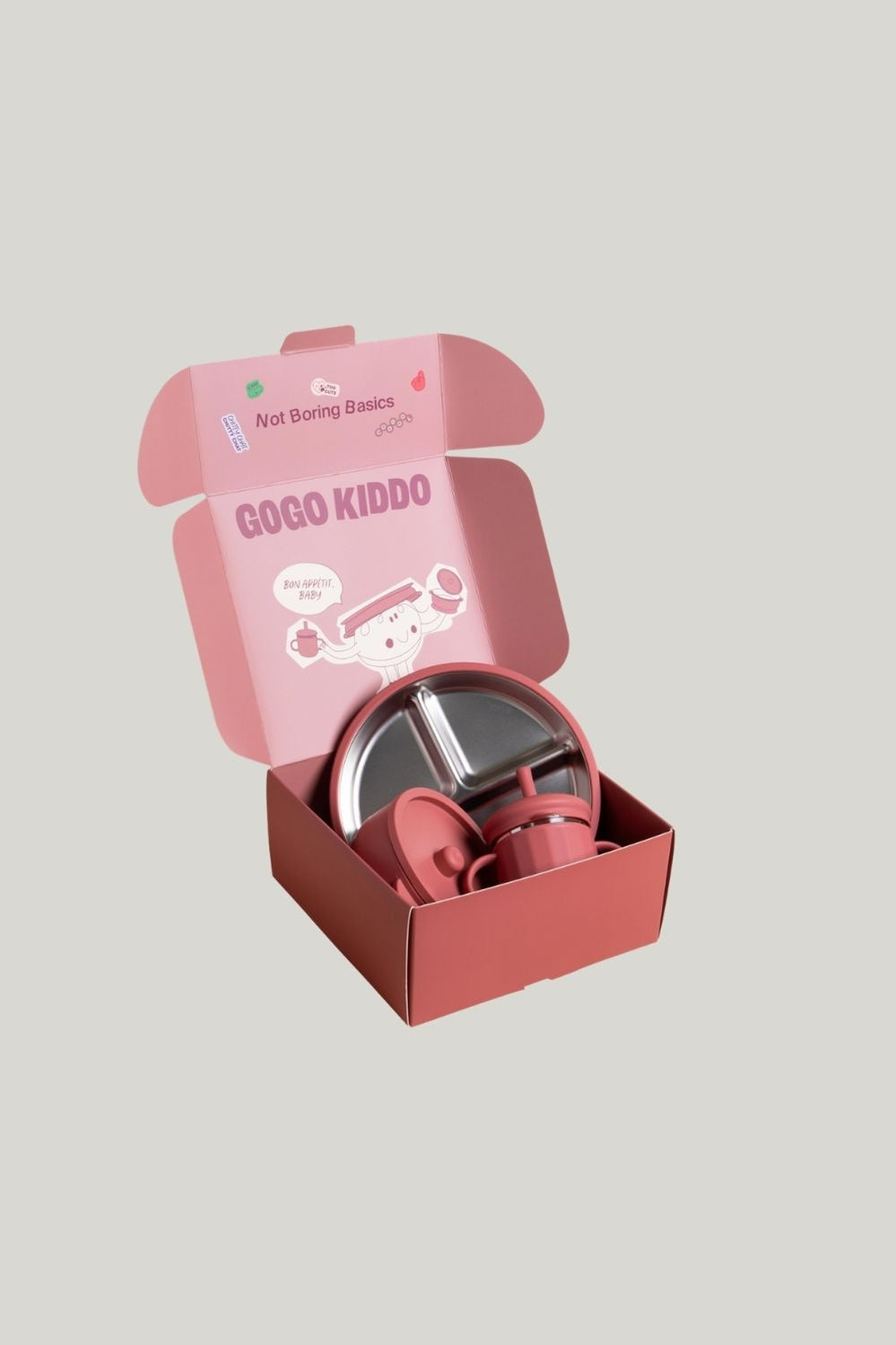 Fun Firsts Stainless Steel Feeding Set - Terracotta - image 2