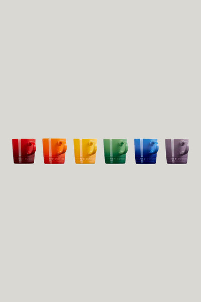 Stoneware Rainbow Set Of 6 Mugs 100ml - Rainbow - image 2