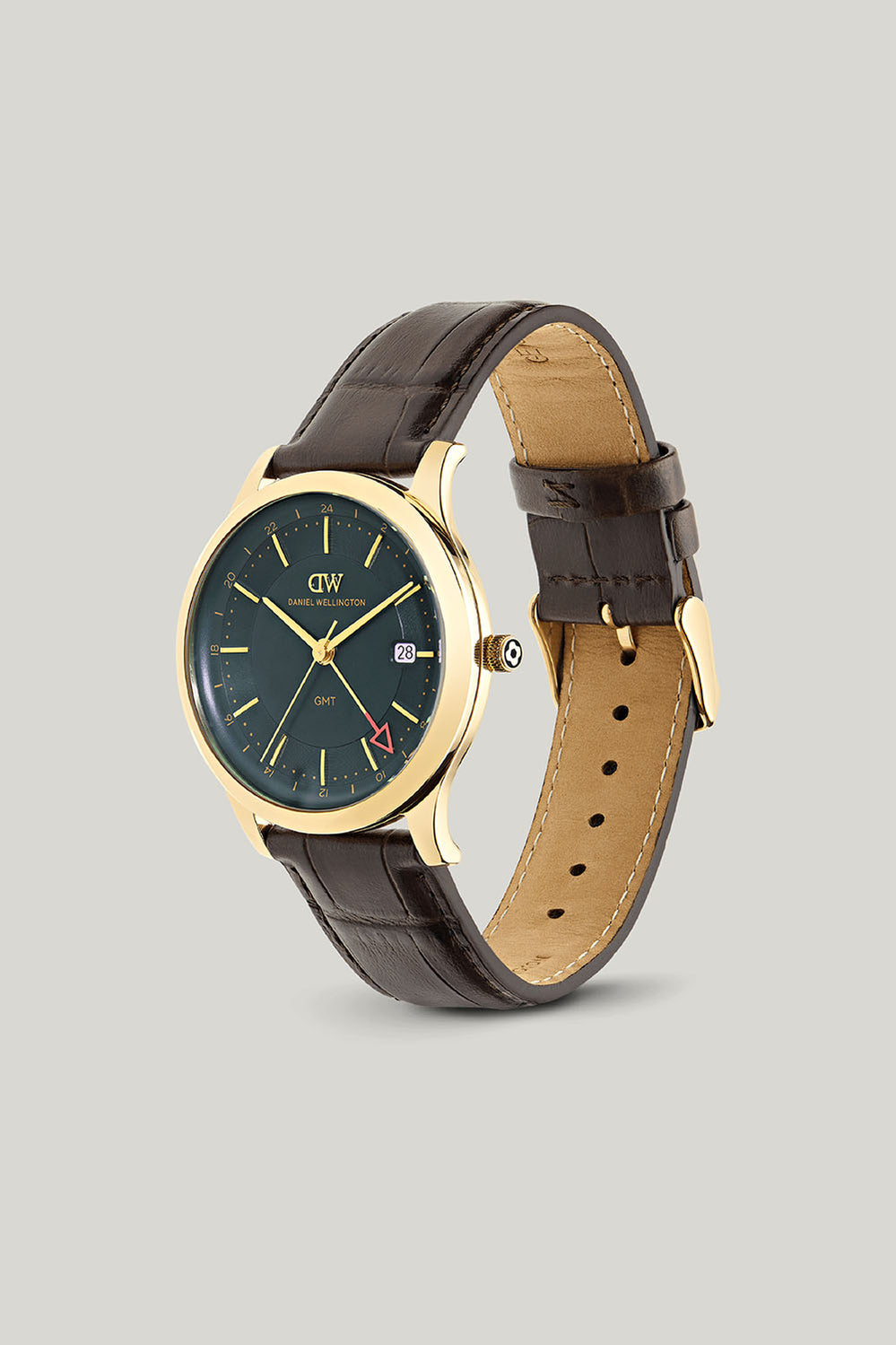 Pathfinder Gmt Brown-croc Green Gold Watch - Gold - image 4