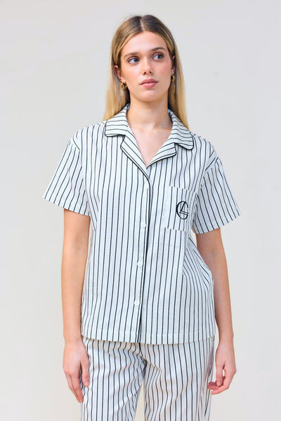 Lisa Stripe Long Pant Pj Set - Ecru - image 4