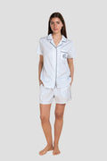 Camilla Cotton Short Pj Set - Ciel Blue Stripe - image 1