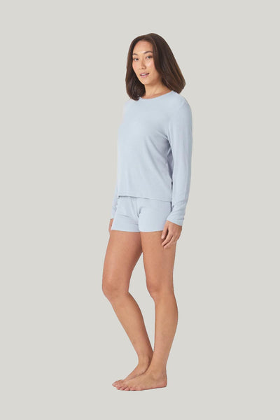 Avery Rib Lounge Mini Short - Powder Blue - image 2