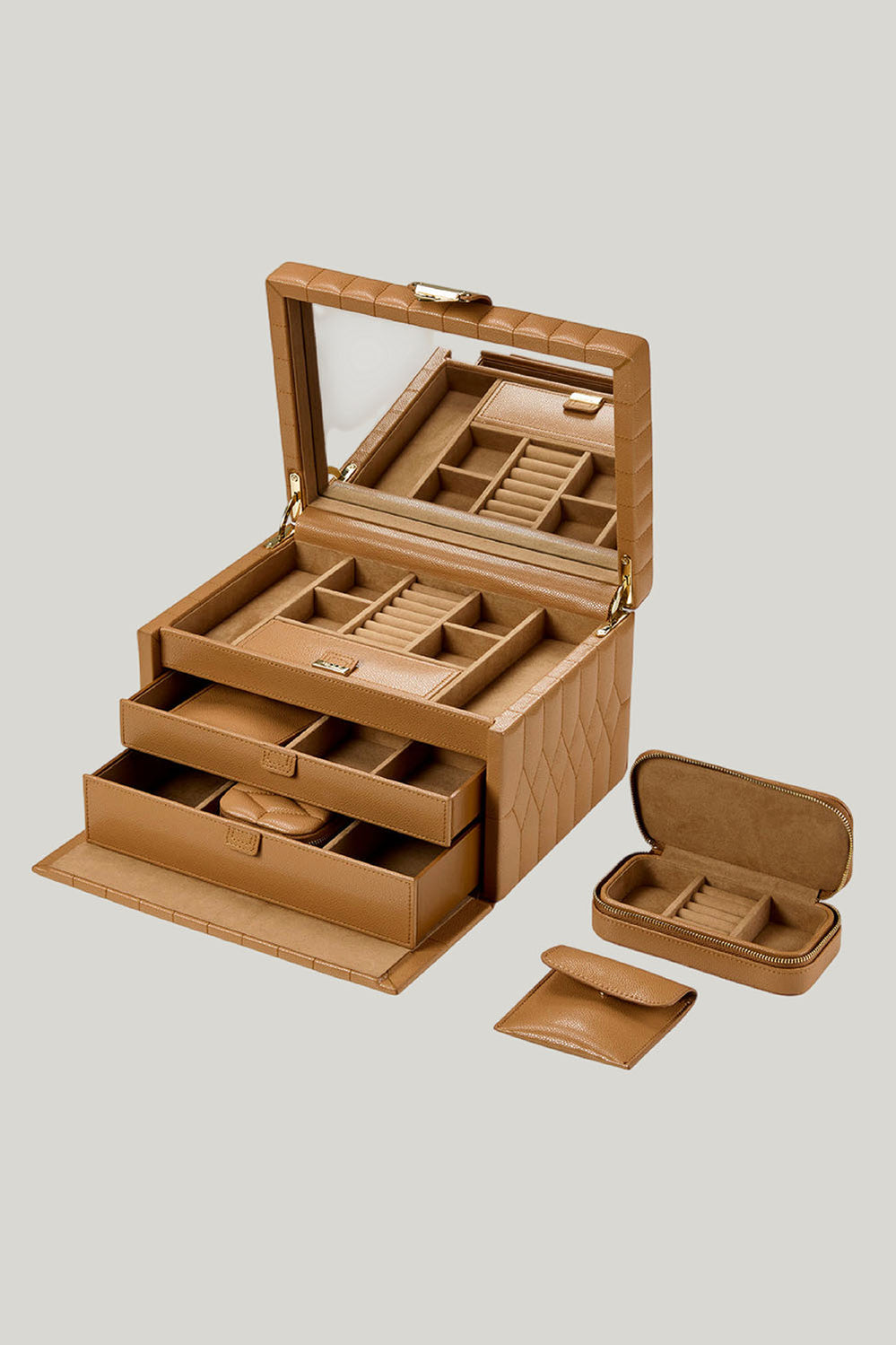 Lauren Medium Jewellery Box Caramel - Caramel - image 3
