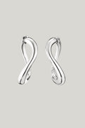 Hoop Earrings Wave-shaped In Silver - Silver - image 1