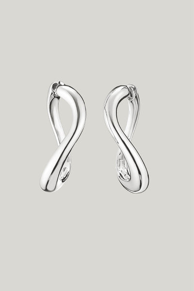 Hoop Earrings Wave-shaped In Silver - Silver - image 1