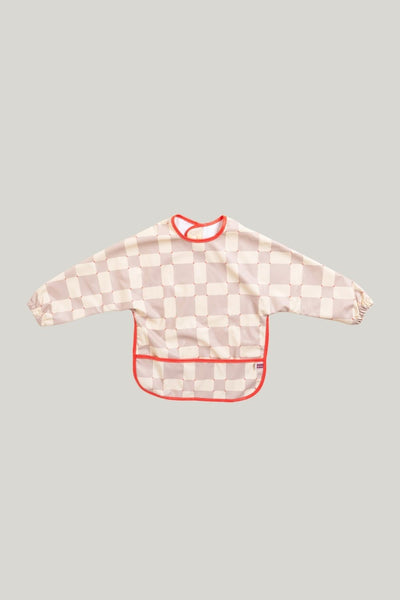 All-covered Smock Bib - Check Beige - Beige - image 1