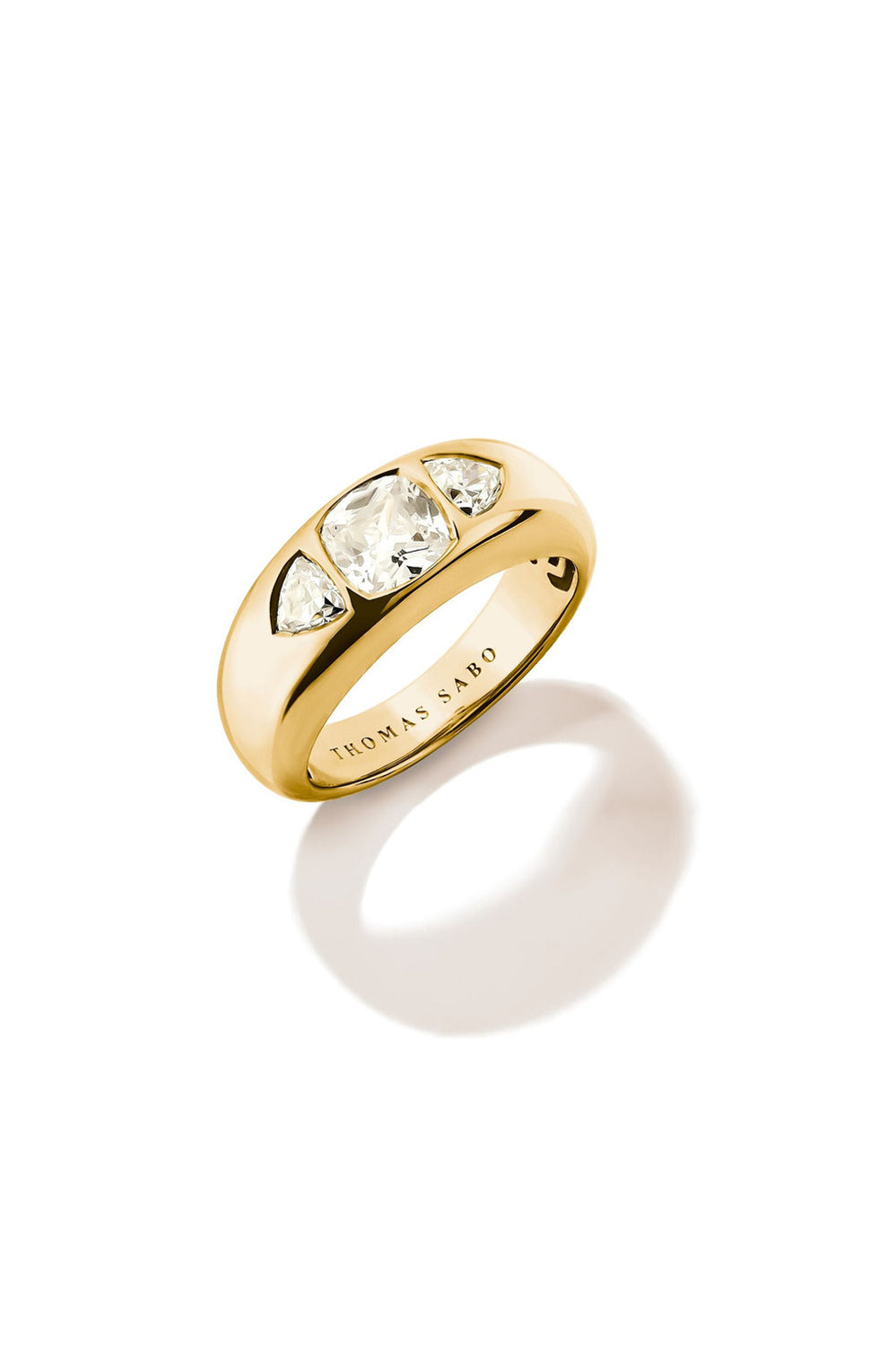 Bold Ring With Stones In Gold - Gold - image 1
