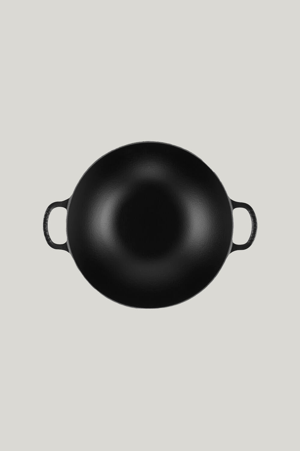 Cast Iron Wok With Glass Lid 32cm - Matte Black - image 3