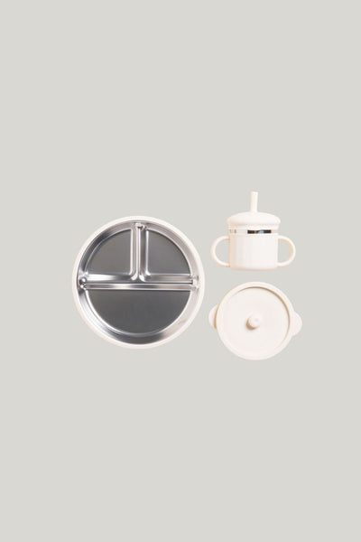 Fun Firsts Stainless Steel Feeding Set - Ivory - image 1