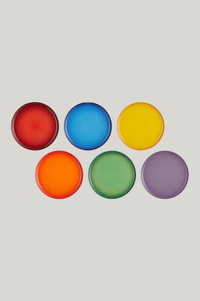 Stoneware Rainbow Set Of 6 Coupe Dinner Plates 27cm - Rainbow - image 3