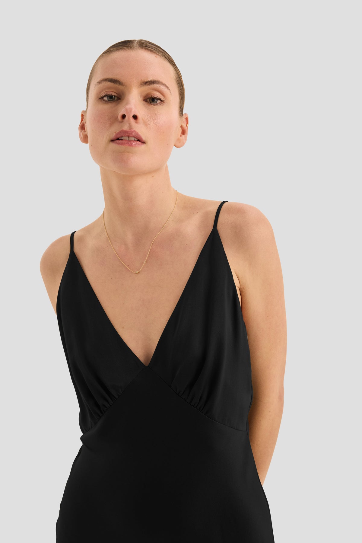 Seraphina Pure Silk Short Chemise - Black - image 4