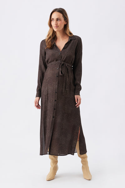 Helena Shirt Maternity Dress - Brown - image 1