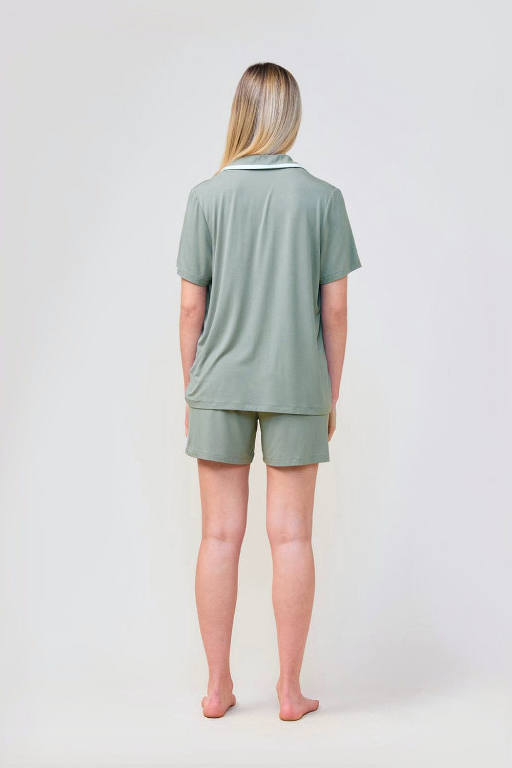 Allegra Short Bamboo Pj Set - Olive - image 4