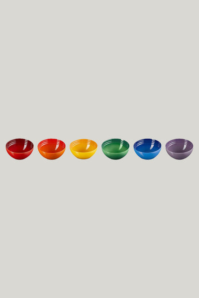 Stoneware Rainbow Set Of 6 Snack Bowls - Rainbow - image 4