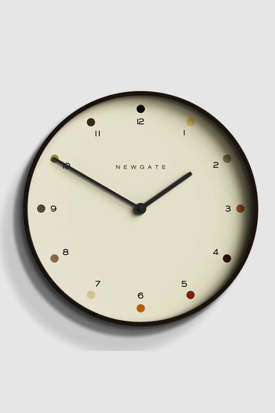 Mr Clarke Clock - Dark Wood Dot Dial - Brown - image 1