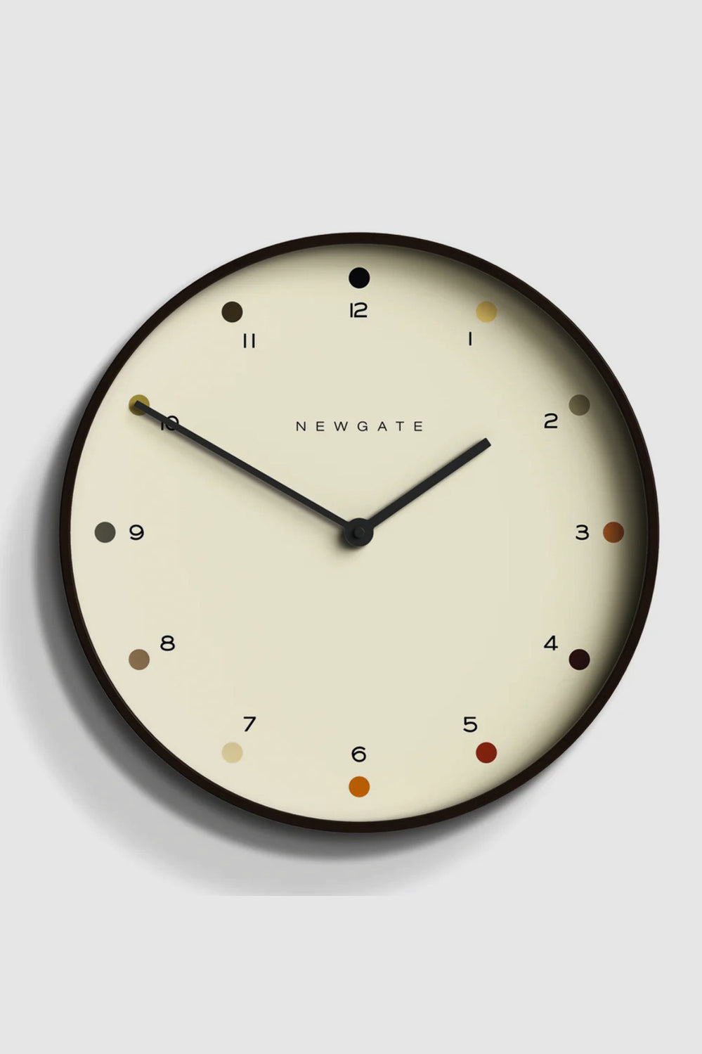 Mr Clarke Clock - Dark Wood Dot Dial - Brown - image 1