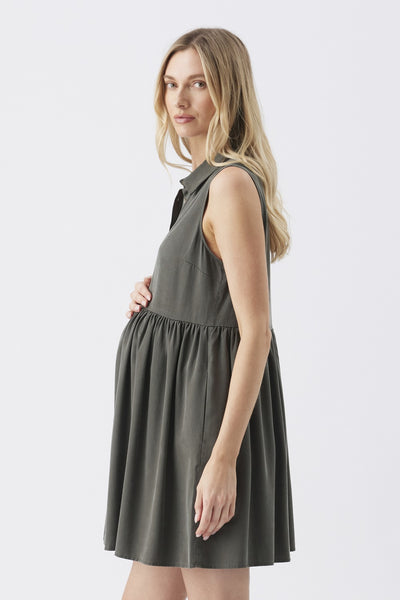 Chloe Tencel Dress - Olive - image 3