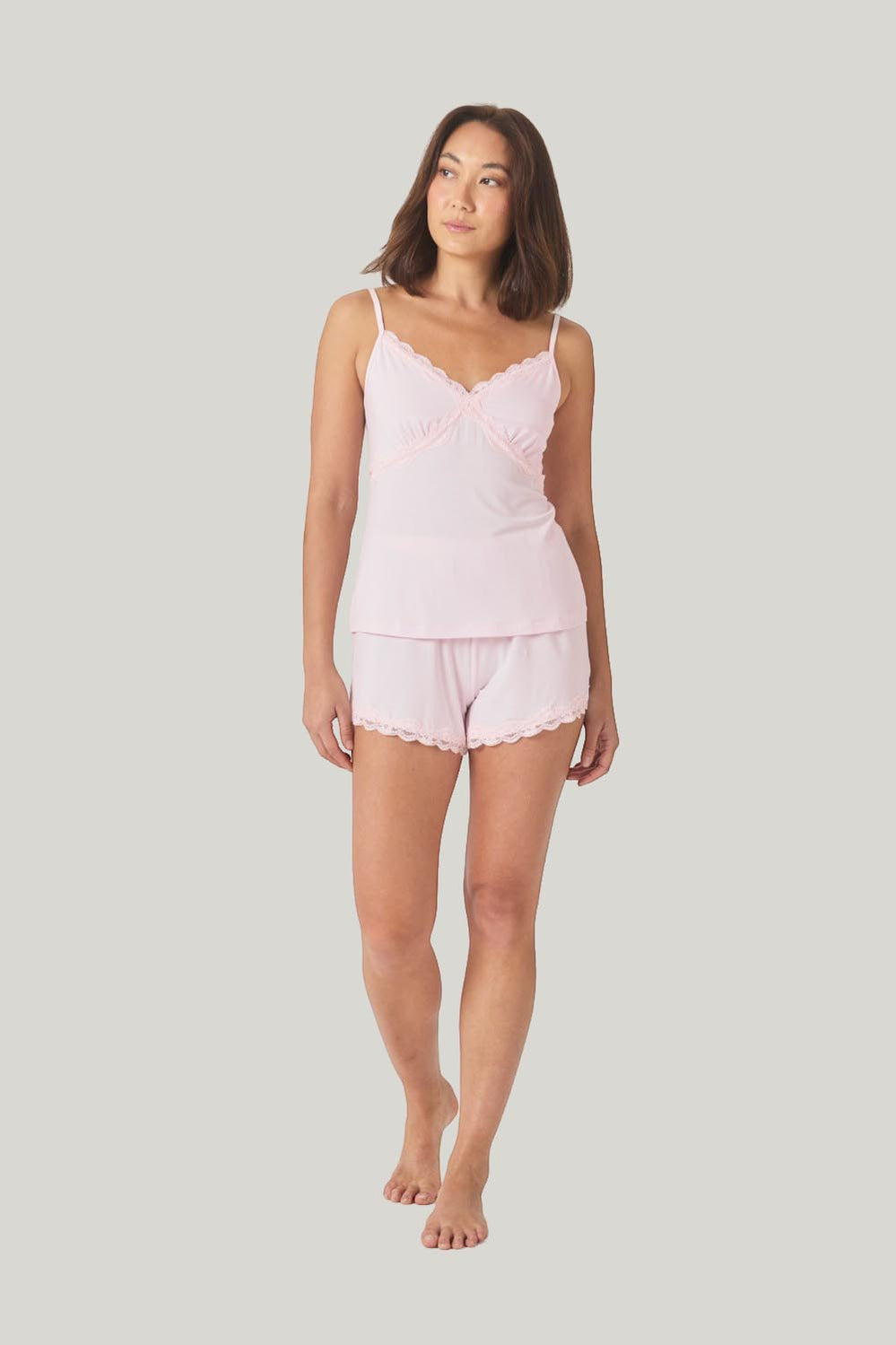 Mabel Bamboo Cami And Short Set - Pink - image 1