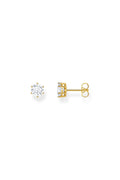 Solitaire Ear Studs In Gold - Gold - image 1