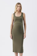Nina Rib Nursing Dress - Ivy - image 1