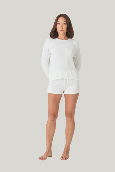 Avery Rib Lounge Mini Short - Ecru - image 1
