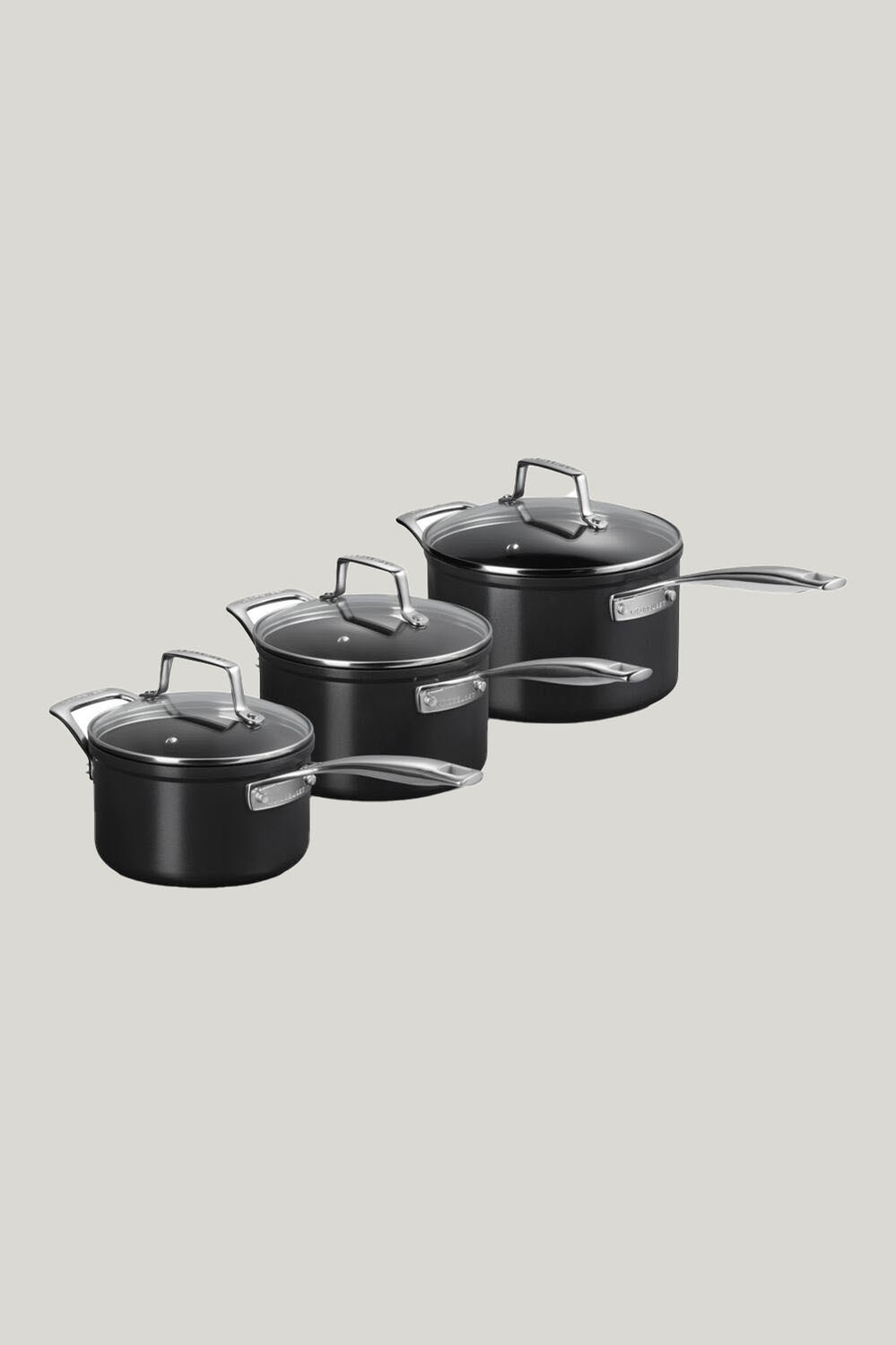 Non Stick Ceramic 3 Piece Saucepan Set - NO COLOUR - image 1