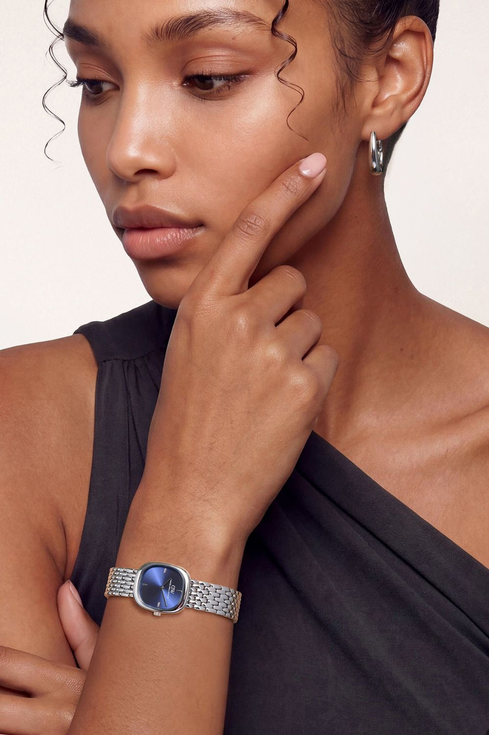 Corta Royal Blue Grain-link Silver Watch - Silver - image 2