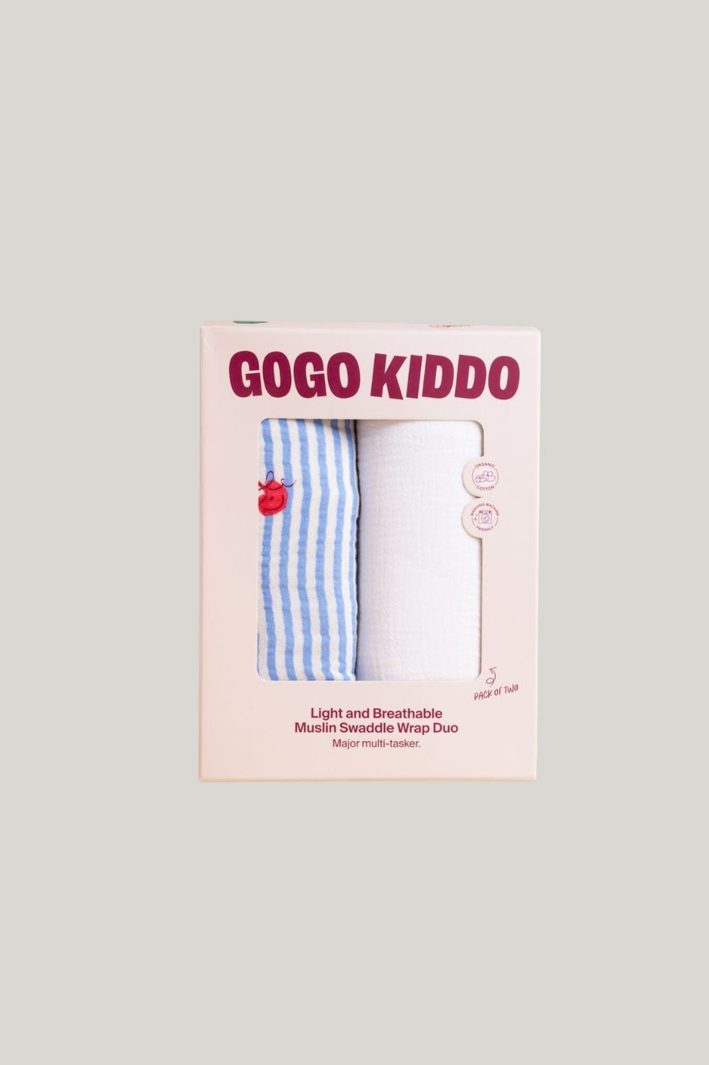 Light And Breathable Muslin Swaddle Duo - Cherry Chic - Cherry - image 1
