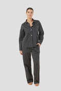 Willow Cotton Stripe Pj Set - Black - image 1